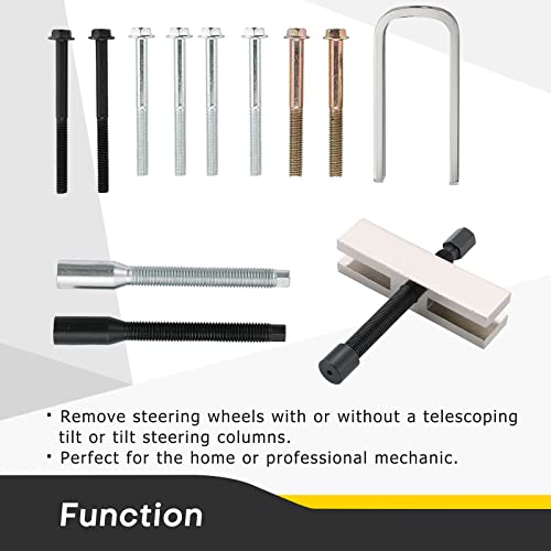 Car Steering Wheel Puller Compressor Remover Set | Automotive Steering Wheel Lock Plate Compressor Removal Tool Kit, for Most Cars, SUVs and Light Trucks