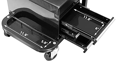 Torin APD2016AB Rolling Tool Chest/Tool Box with 3 Drawers and Wheels, Padded Mechanic Stool Creeper Seat, Black - style: Rolling Tool Chest
