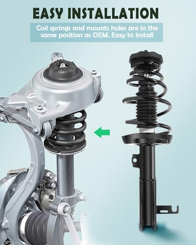 SCITOO Front Complete Struts Spring Assembly Shocks Struts Fits 2010 for Buick Allure,2010-2015 for Buick LaCrosse,2014 for Chevy Impala,2013-2014 for Chevy for Malibu Quick Struts 172529 - Set of 2 - size: Front