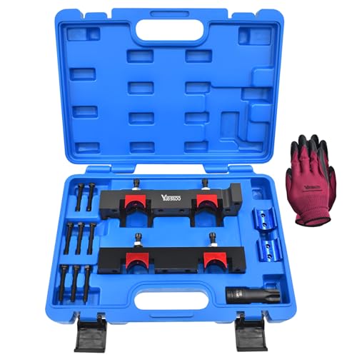 Camshaft Locking Alignment Timing Tool Kit, Compatible with Mercedes Benz M133 M260 M264 M270 M274 1.6L V4 A Class and B Class Engine, 15pcs Set with Carrying Case & Gloves - size: for M133 M260 M264 M270 M274
