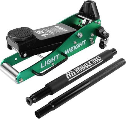 1.5 Ton Low Profile Floor Jack, Heavy Duty Steel Racing Floor Jack with Dual Pistons Quick Lift Pump, Lifting Range 3.3"-14.1", Hydraulic Professional Car Jacks 1.5 Ton/3000 LBS Capacity Green - color: Green - 1.5 Ton(Dual Pump), Lift 3.3"-14.1"