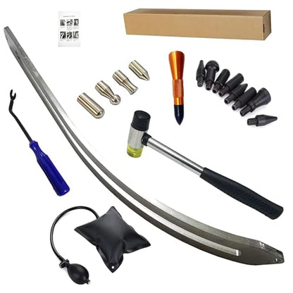 Big Size Dent Rods, Paintless Car Dent Removal Tool,Front Fender Damage Repair, Curved Rod Crowbar,Hook Rods Tools Kit