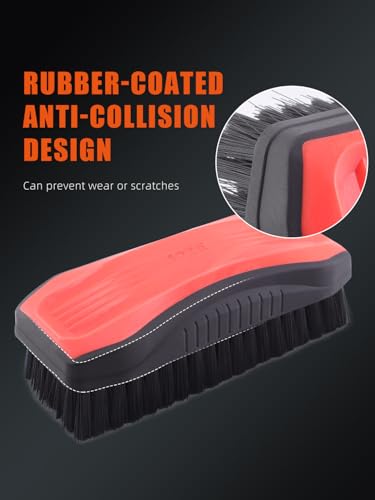 SPTA Carpet Cleaning Brush, 2Pcs Universal Leather & Upholstery Brush,Durable Nylon Bristles for Car Detailing,Ideal for Cleaning Seats, Carpets & Interior Surfaces,Gentle,Effective Detailing Tool - color: Carpet Cleaning Brush