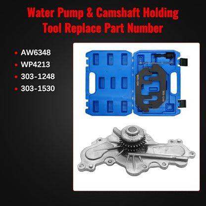 90738S Timing Chain Kit with Water Pump Fit for Ford Explorer Edge Taurus 3.5 3.7, for Lincoln MKX MKZ 3.5L 3.7L 2011-2017, Camshaft Holding Tool with Timing Alignment Holder Tool