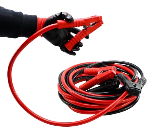 iMeshbean 2/0 Gauge 25FT Jumper Cables, Commercial Grade Automotive Booster Cables for Jump Starting Dead or Weak Batteries, Heavy Duty Booster Cable for Car Van Truck,with Storage Bag - size: 2/0 Gauge - 25FT