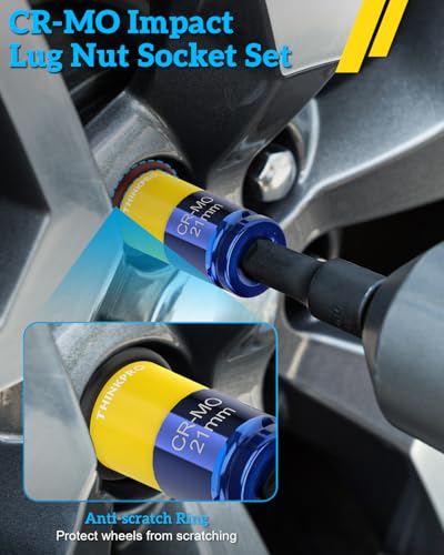 21mm Impact Socket,1/2 Drive Non Marring Lug Nut Socket | Thin Wall Wheel Sockets,Removable Protective Socket for Hex Wheel Bolts Removing - size: 21 mm socket 1/2 drive
