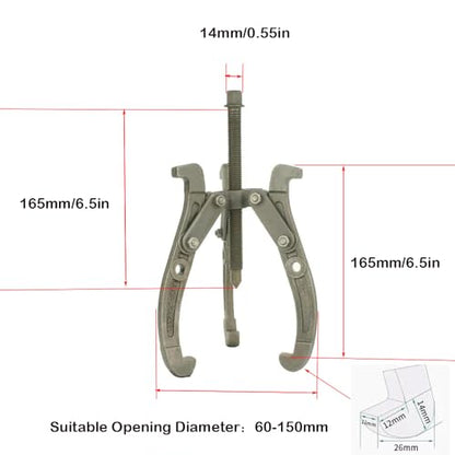 6" Gear Puller,3 Jaw Puller for Pulley Gear Bearing Flywheel Removal,2 Jaw / 3 Jaw Puller with Reversible Jaws, Bearing Puller Suitable for Automotive Repair and Industrial Maintenance - size: 6in