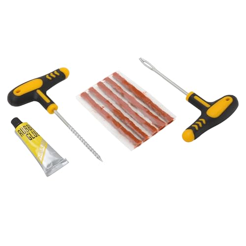Car Tire Repair Tool Set with Rubber Strips Tubeless Tyre Puncture Studding Plug Kit Fits for Truck Motorcycle