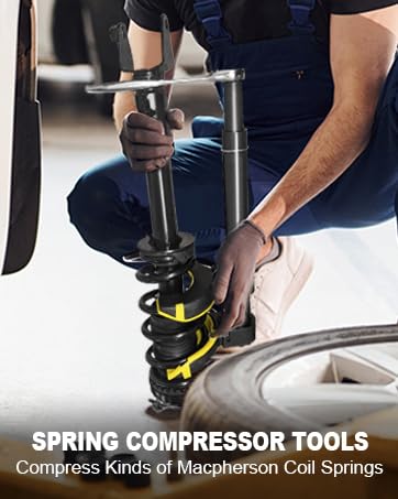 8MILELAKE Macpherson Strut Spring Compressor Kit Interchangeable Fork Coil Extractor Tool Set