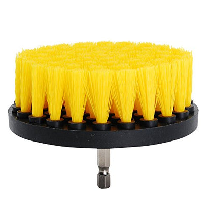 HIFROM 2 PCS, Soft and Medium Drill Brush Power Scrubbing Brush Drill Attachment for Cleaning Showers, Tubs, Bathrooms, Tile, Grout, Carpet, Tires, Boats,Upholstery - color: White+orange