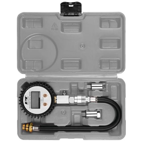 Performance Tool W89747 Digital Compression Tester - Accurate Diagnosis for Engine Performance, 300 PSI Gauge, Quick Disconnect Fitting, Stepped Adapters, Auto Shut-Off, Battery Included - style: Digital Compression Tester