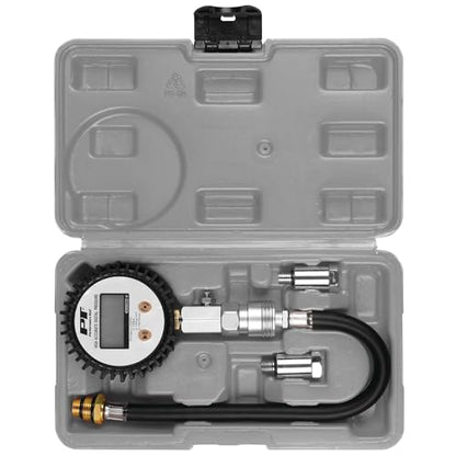 Performance Tool W89747 Digital Compression Tester - Accurate Diagnosis for Engine Performance, 300 PSI Gauge, Quick Disconnect Fitting, Stepped Adapters, Auto Shut-Off, Battery Included - style: Digital Compression Tester