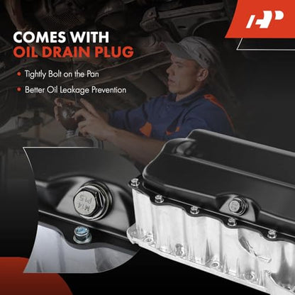 A-Premium Engine Oil Pan Sump with Drain Plug | Compatible with Volkswagen Jetta 2011 2012 2013 2014 2.0L Naturally Aspirated, Reliable Oil Storage, Perfect Seal