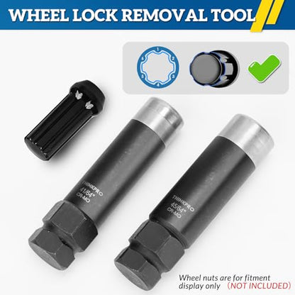 6 Spline Lug Nut Socket Set, 2 Piece | 41/64" & 45/64", M12x1.25/M12x1.5 Spline Lug Nuts, Jeep, GMC Compatible, Hard Case Included, Double Layer Reinforcement