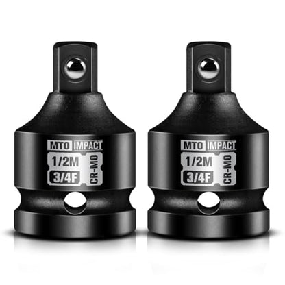 MTO 2 Pieces 3/4" Female to 1/2" Male Impact Socket Adapter, 3/4" Drive Impact Socket Reducer Set, Chrome Molybdenum Alloy Steel - size: 3/4" Female to 1/2" Male