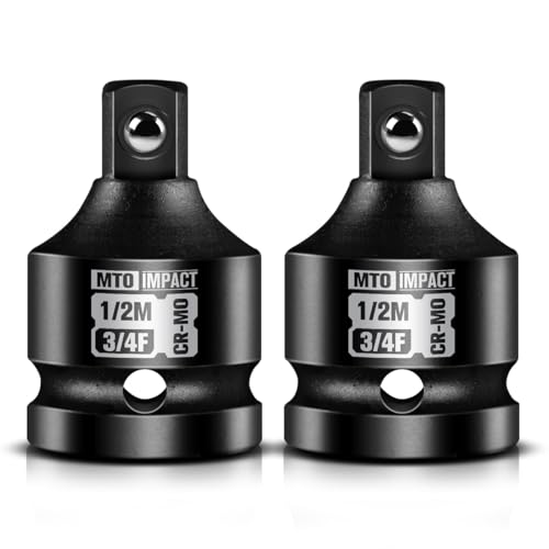 MTO 2 Pieces 3/4" Female to 1/2" Male Impact Socket Adapter, 3/4" Drive Impact Socket Reducer Set, Chrome Molybdenum Alloy Steel - size: 3/4" Female to 1/2" Male