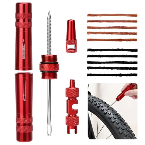 Linkstyle Tubeless Bike Repair Kit: Portable Tubeless Tire Plug Tool with Valve Core Tool for Emergency Mountain Road Gravel Bike Tire Puncture Repair | Quick Tubeless Tire Repair Without Wheel Removal