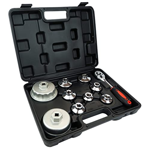 Oil Filter Socket Set, 10PCS Oil Filter Wrench Set 24mm,27mm,29mm,30mm,32mm,36mm,38mm,64mm. Filter Removal Tool for Toyota,BMW, Mercedes, VW