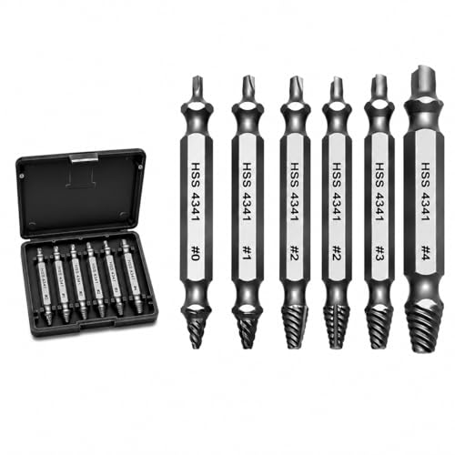 Damaged Screw Extractor Set, Bolt Extractor Kit for Stripped Screws Nuts and Bolts, Easy Removal Drill Bit Tool with Storage Case, Ideal Gifts for Men Dad Husband Boyfriend (Silver) - color: Silver