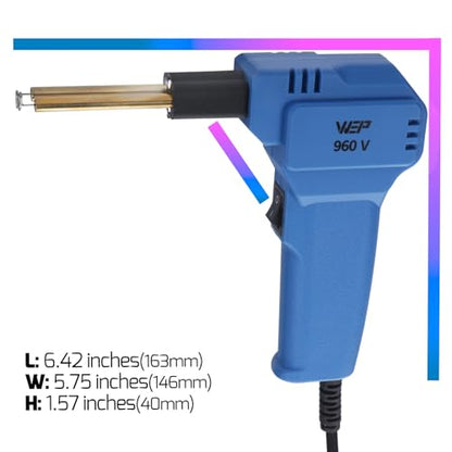 WEP 960-V Blue Plastic Welder Kit 110V with LED Lights with 200 Hot Staples and Pliers for Car Bumper Plastic Welding, Plastic Gas Tank Repair, a Great Automotive Tools for Mechanics - color: Light Blue