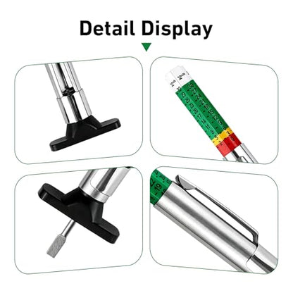 2 Pack Smart Color Coded Tire Tread Depth Gauge, Accurate Tire Tread Tool Measuring in 32nds for Cars, Trucks, Motorcycles and SUVs