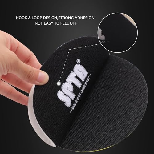 SPTA 5 Pcs 6''(150mm) Car Glass Polishing Discs Microfiber Polishing Buffing Pad, Glass Scratch Removal Kit for Correcting Damaged Windows, Removing Stubborn Waterspots - size: 6 Inch(150mm)