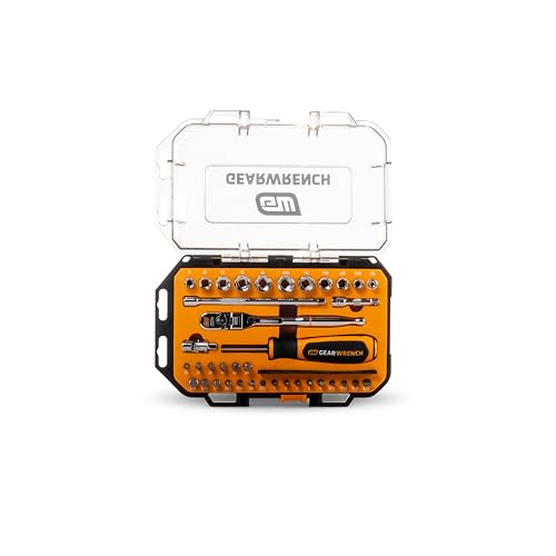 GEARWRENCH 39 Piece 1/4" Drive MicroDriver Set with 120XP Locking Flex Head Ratchet and Stubby Sockets | GWMBS39XPS