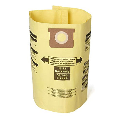 CRAFTSMAN CMXZVBE38769 15-22 Gal. Wet Dry Shop Vacuum Dust Collection Bags | For Fine Dust, Fits Most 15 to 22 Gallon Shop Vacuums, Collects Dry Fine Debris, Reduces Cleanup Time, 2-Pack - style: 15-22 Gallon Fine Dust