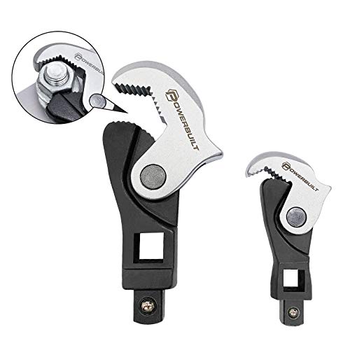 Powerbuilt 2 Piece Spring-Loaded Crowfoot Wrench Set, Adjustable, Auto Size, Universal, Self-Adjusting, Power Grip , Rapid Wrench- 240274 - style: 2 Piece