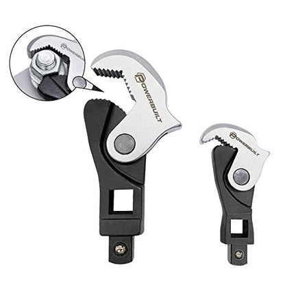 Powerbuilt 2 Piece Spring-Loaded Crowfoot Wrench Set, Adjustable, Auto Size, Universal, Self-Adjusting, Power Grip , Rapid Wrench- 240274 - style: 2 Piece
