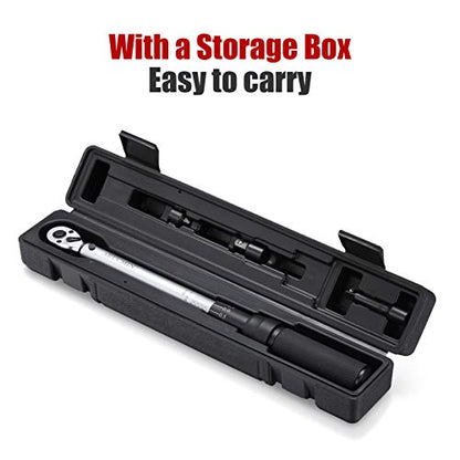 3/8-Inch Drive Click Torque Wrench (10-100 ft.-lb./15-135Nm) Dual-Direction Adjustable Torque Wrench Set - size: 3/8" Drive 10-100 ft.-lb/15-135 Nm