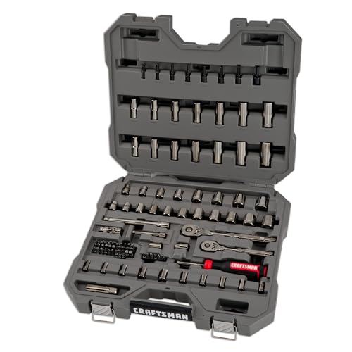 CRAFTSMAN OVERDRIVE 99-Piece Gunmetal Chrome Mechanics Tool Set, Standard SAE/Metric Socket Set, with Hard Case (CMMT99099)