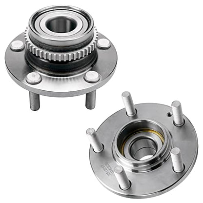 Detroit Axle - 2 Rear Wheel Bearing and Hubs Assembly with ABS Ring & 5-Lug for Kia Sportage 2005-2010 & Hyundai Tucson 2005-2009, FWD & 4-Wheel ABS Only - style: 512267 x2/Pair