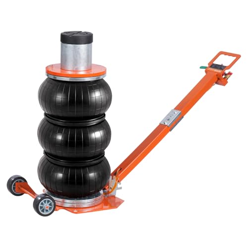 VEVOR Air Jack, 3 Ton/6600 lbs Triple Bag Air Jack, with Heightened Column Lifting Up to 21.3 Inch & Adjustable Handle, with Thick Rubber Pad, 1-6S Lifting Pneumatic Bag Jack Fits for Car, SUV - style: 3T/high 21.3in-Adjustable Handle