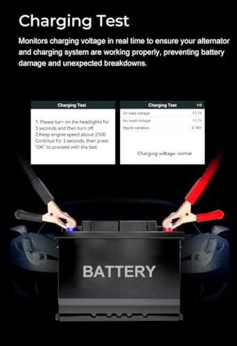 Veepeak 12V 24V Car Battery Tester, 100-2000 CCA Auto Load Analyzer | Cranking & Alternator Test, Fast Diagnostics for 12V 24V Lead-Acid Batteries, Suitable for Cars Trucks Boats Motorcycles