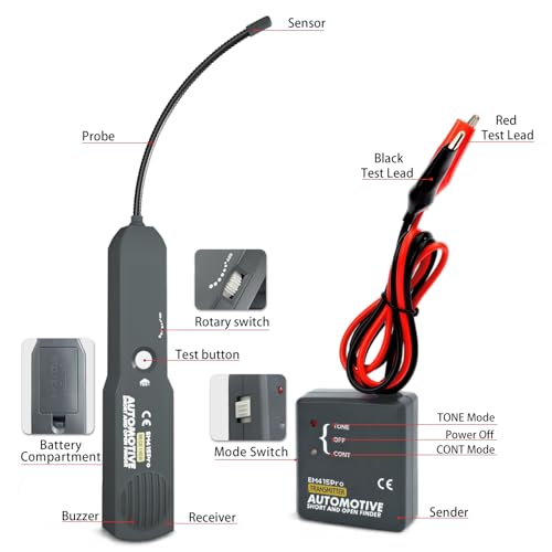 Automotive Circuit Tester, EM415Pro Automotive Electrical Open&Short Finder Circuit Tester, DC 6-42V Fault Probe Cable Tracer, Circuit Breaker Finder for Car, Boat,Trailer etc (No Battery)