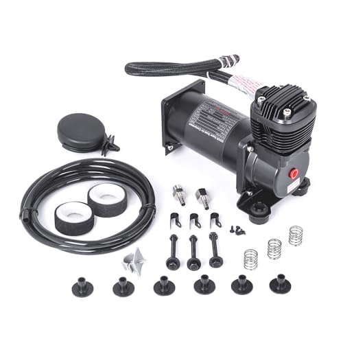 Ultra Quiet Air Compressor. 300PSI 1/4 NPT Super Silent 69DB Truck/Car Train Horn/Suspension/Ride/Bag kit/System and All 12v Vehicles like Semi/Pickup Trucks Black - color: Black 1/4