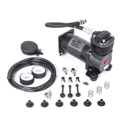 Ultra Quiet Air Compressor. 300PSI 1/4 NPT Super Silent 69DB Truck/Car Train Horn/Suspension/Ride/Bag kit/System and All 12v Vehicles like Semi/Pickup Trucks Black - color: Black 1/4