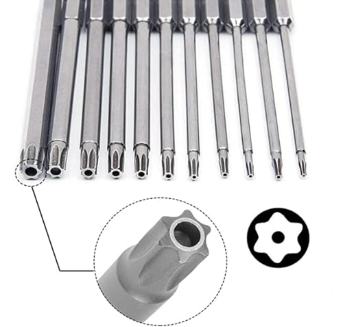 Aiyun 11-Piece Shark Vacuum Screwdriver Security Bit Set, S2 Steel Magnetic Security Screwdriver 4 Inch Star Driver Bit Set for Shark Vacuum T6-T40 (100mm Length) - size: 100mm Length (T6-T40)