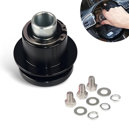 3 Hole Steering Wheel Quick Release Hub Adapter, 360 Steering Wheel Quick Release Disconnect Hub Kit (Black)