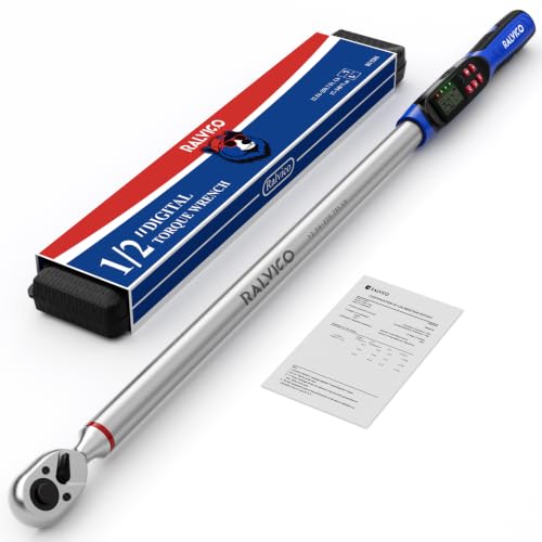 1/2 Drive Digital Torque Wrench ±2% Accuracy 4 Unit For Car Repair | 12.54-250.7ft-lb (17-340 N.m)，4 Unit: N·m, in-lb, ft-lb, kg·m，Extended Design：26.5”，Peak & Track Modes，LED & Buzzer Alarm - size: 12.54-250.7 Ft. Lb, style: Auto Repair Tools，Tire Remova