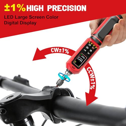 SUERCUP ±1% Accuracy, Digital Torque Screwdriver, 1.5-88.5in-lbs/0.15-10Nm | 1/4'' Drive Inch Pound Torque Screwdriver Electrician, LED, Buzzer, Vibration, 9 Preset Mode 5 Units for Bike, Gunsmithing - size: 1/4-Inch 1.5-88.5in-lbs./0.15-10N.m