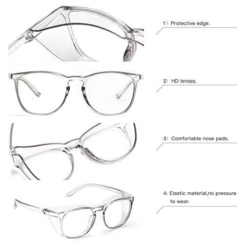 JOO'RTI Anti-Fog Safety Goggles Anti-Blue Light Saftey Glasses Anti-Dust Protective Eyewear for Women and Men - color: Grey