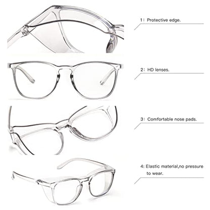 JOO'RTI Anti-Fog Safety Goggles Anti-Blue Light Saftey Glasses Anti-Dust Protective Eyewear for Women and Men - color: Grey