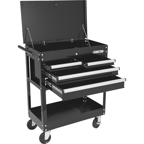 Ironton Mobile Tool Chest, Slide Top Tool Cart Made of Rust-Resistant Powder-Coat Finish, Mobile with Fully Opening Lid, Four Locking Drawers, Rolling Tool Carts Tool Cart with Drawers - size: 4 Drawer