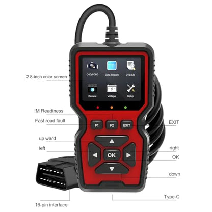 BESULEN Car OBD2 Scanner, V519 Auto Code Reader, Car Diagnostic Scan Tool Vehicle Check Engine Light Analyzer, Professional OBDII Mechanic Diagnostic Code Reader Tool for Check Engine Light