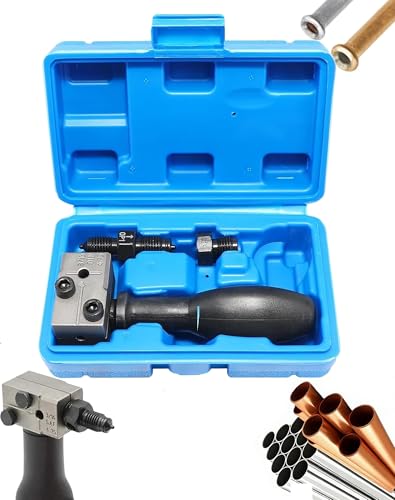 Universal Car Brake Line Flaring Tool Kit, 3/16 Inch Brake Line Double Flare Tool, Heavy Duty Manual Flaring Tools for Tubing, Brake Fuel Line Repair for Cars, Trucks & Motorcycles