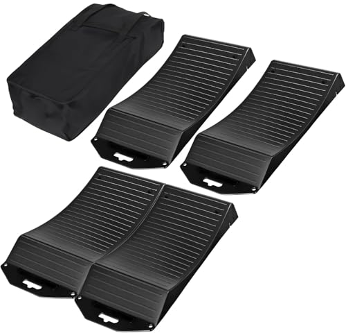 BIG RED AGT18PLR Tire Saver Ramps Anti-Slip Pads Design, 4 Pack Car Tire Wheel Ramps with Carrying Bag for Flat Spot and Flat Tire Prevention, Tire Savers for Storage, Easy to Store - size: Medium-4 pcak