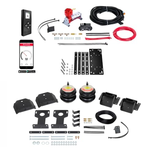 TrendsAuto Firestone Airide Red Label Rear Air Springs Kit & Air Command Heavy Compressor with Single Wireless App and Remote fits 2020-2023 CV Series Cab-Chassis | Includes TrendsAuto Decal - size: Single Path