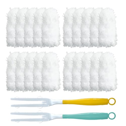Car Interior Duster - Ultimate Cleaning Tool for Cars, House, and Office - Compact Mini Design for Effortless Dust Removal Double-Sided Design 2handle +20 Duster Refills. - style: Duster 20
